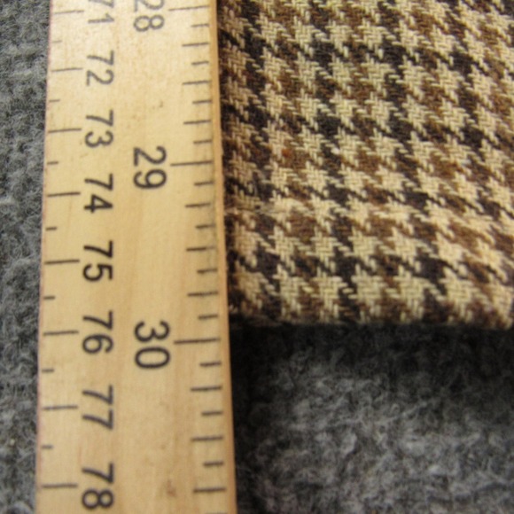 Houndstooth Pleated Trousers Mens 34x30 Brown Tan Side Adjusters Heritage Style - Picture 8 of 13